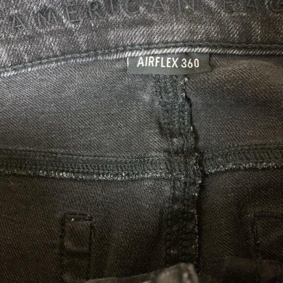 American Eagle Black Distressed Stretch Jeans 28x32 Slim Fit Faded Casual Denim - Picture 4 of 5